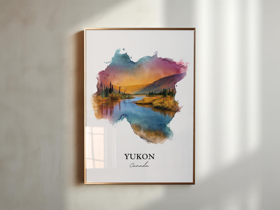 Yukon Canada Wall Art, Yukon Canada Print, Canada Watercolor Art, Yukon Canada Gift, Yukon Travel Print, Travel Poster, Housewarming Gift