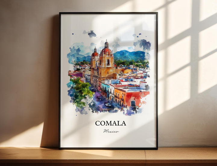 Comala Mexico Wall Art, Colima MX Print, Mexico Watercolor Art, Comala Mexico Gift, Travel Print, Travel Poster, Housewarming Gift