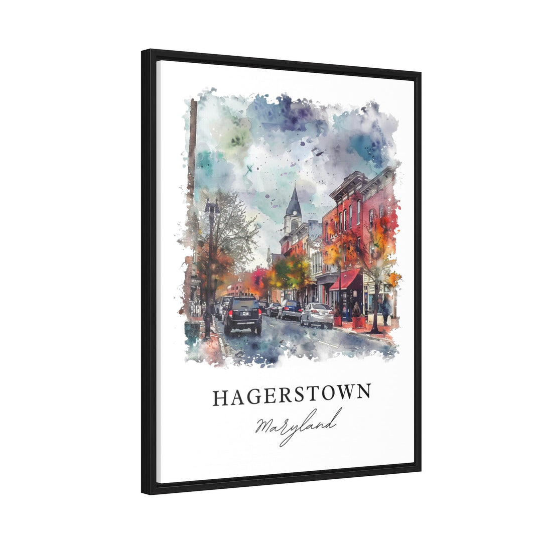 Hagerstown Wall Art, Hagerstown Print, Hagerstown MD Watercolor, Hagerstown Maryland Gift, Travel Poster, Housewarming Gift