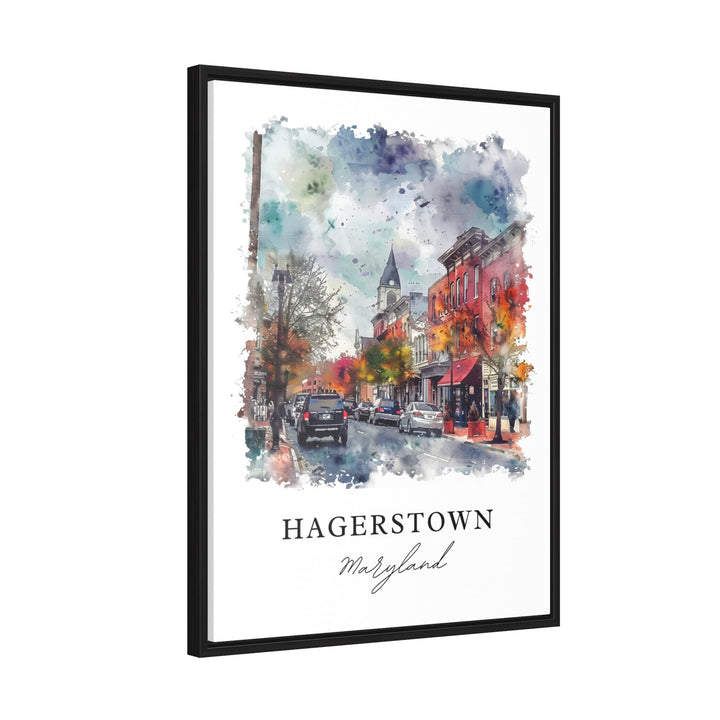 Hagerstown Wall Art, Hagerstown Print, Hagerstown MD Watercolor, Hagerstown Maryland Gift, Travel Poster, Housewarming Gift