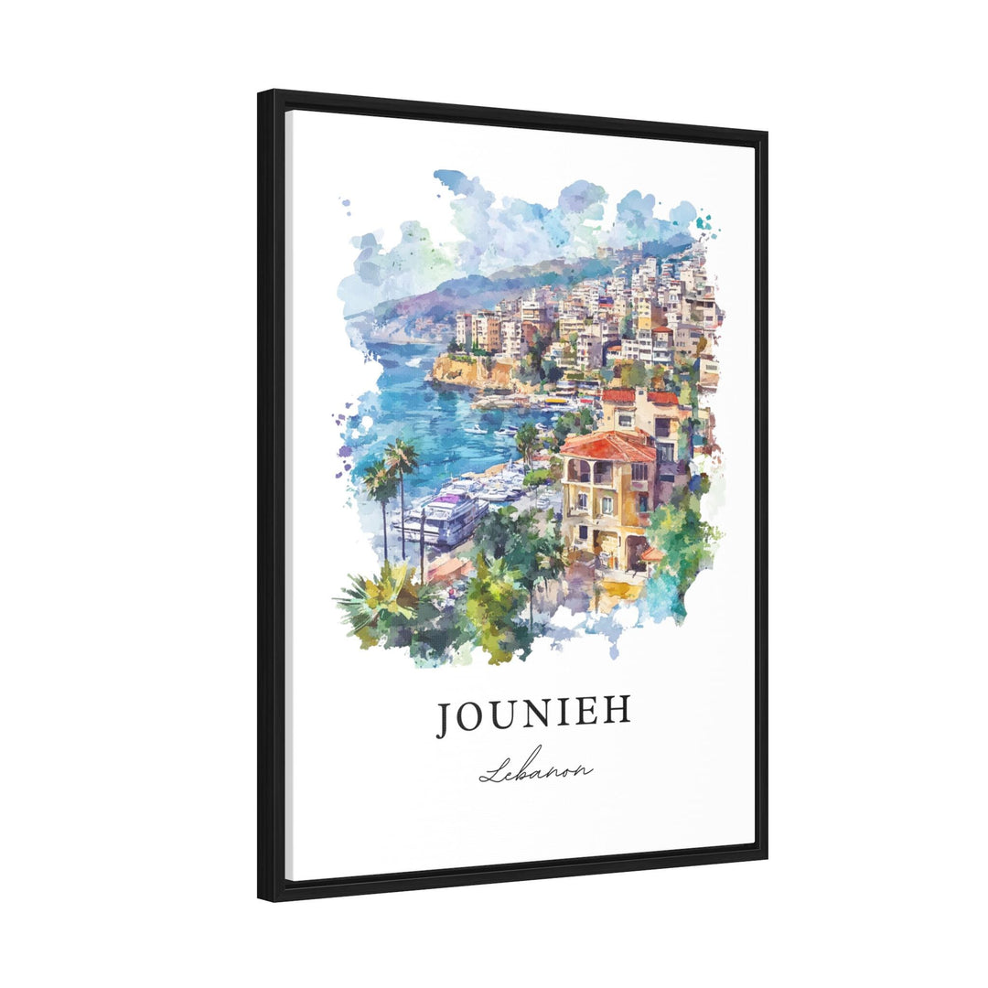 Jounieh Wall Art, Jounieh Lebanon Print, Keserwan Watercolor Art, Beirut Lebanon Gift,