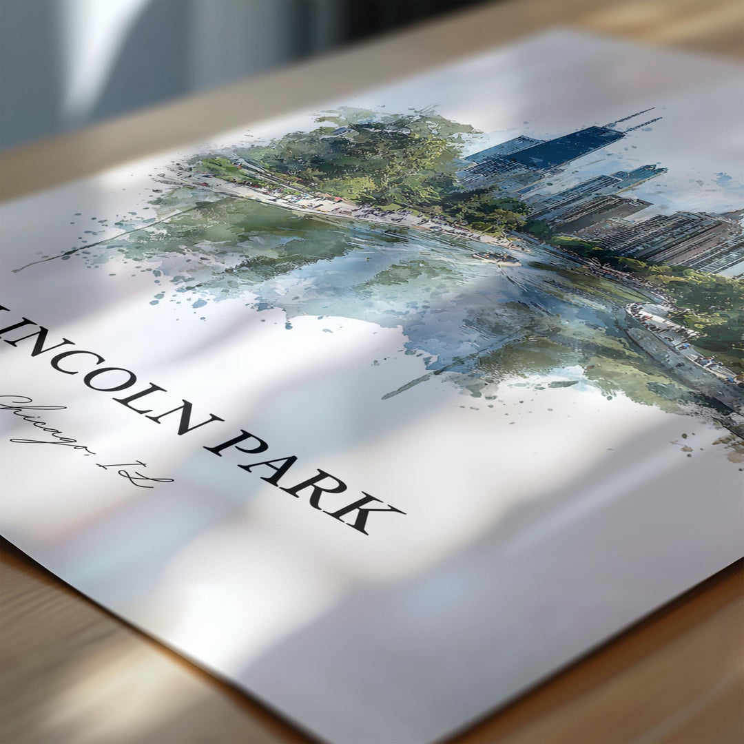 Lincoln Park, Chicago – Watercolor Art Print