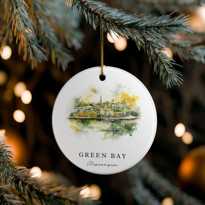 Green Bay Ornament: Unique Green Bay Souvenir, Wisconsin Xmas Decor, and Authentic Green Bay WI Gift