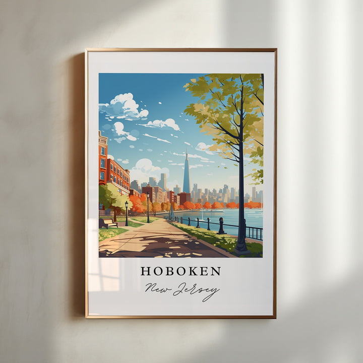 Hoboken NJ Modern wall art - New Jersey, Hoboken poster, Hoboken NJ Wedding gift, Birthday present, Custom Text, Personalised Gift