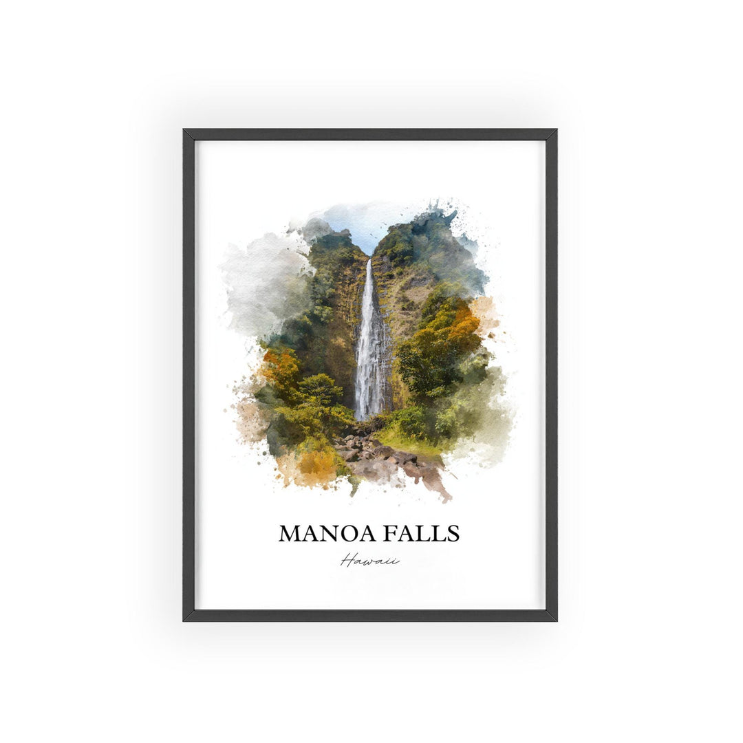 Manoa Falls Wall Art, Manoa Falls Print, Hawaii Watercolor Art, Manoa Falls Gift, Travel Print, Travel Poster, Housewarming Gift