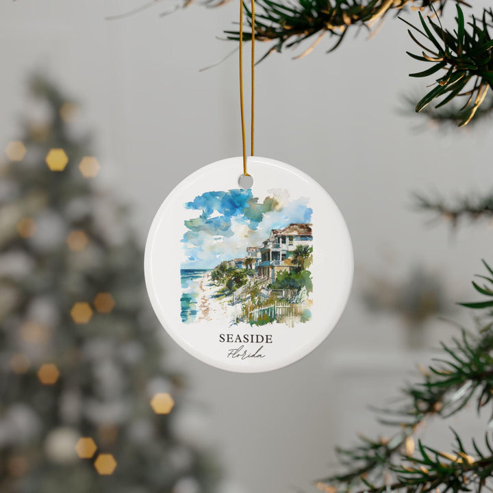Seaside Florida Ornament: Unique Seaside FL Souvenir, Seaside Florida Xmas Decor, and Authentic Florida Gift