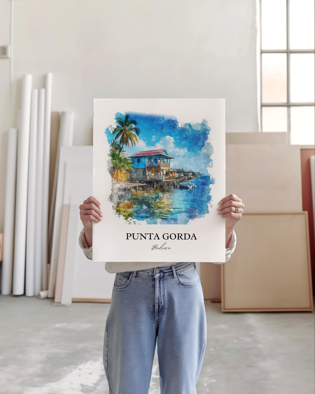 Punta Gorda, Belize – Watercolor Art Print