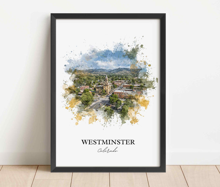 Westminster CO Wall Art, Colorado Print, Colorado Watercolor Art, Westminster CO Gift, Travel Print, Travel Poster, Housewarming Gift