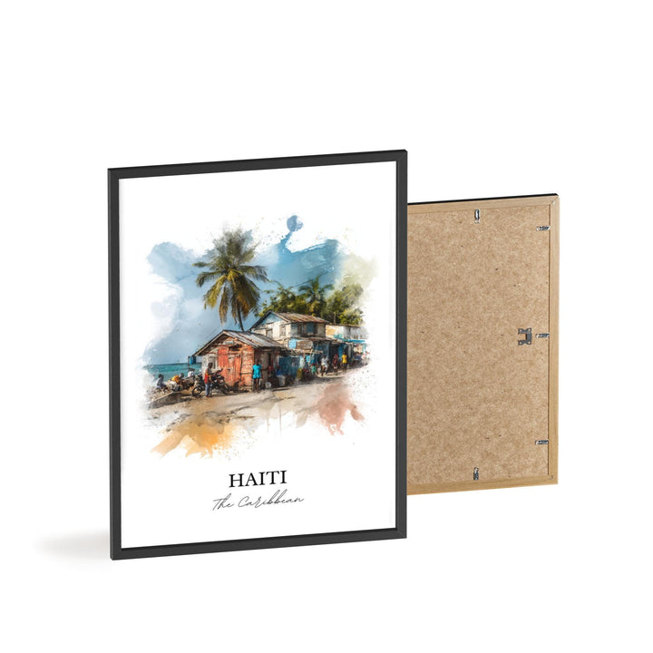 Haiti Wall Art, Haiti Print, Haiti Watercolor Art, Caribbean Islands Gift, Travel Print, Travel Poster, Housewarming Gift