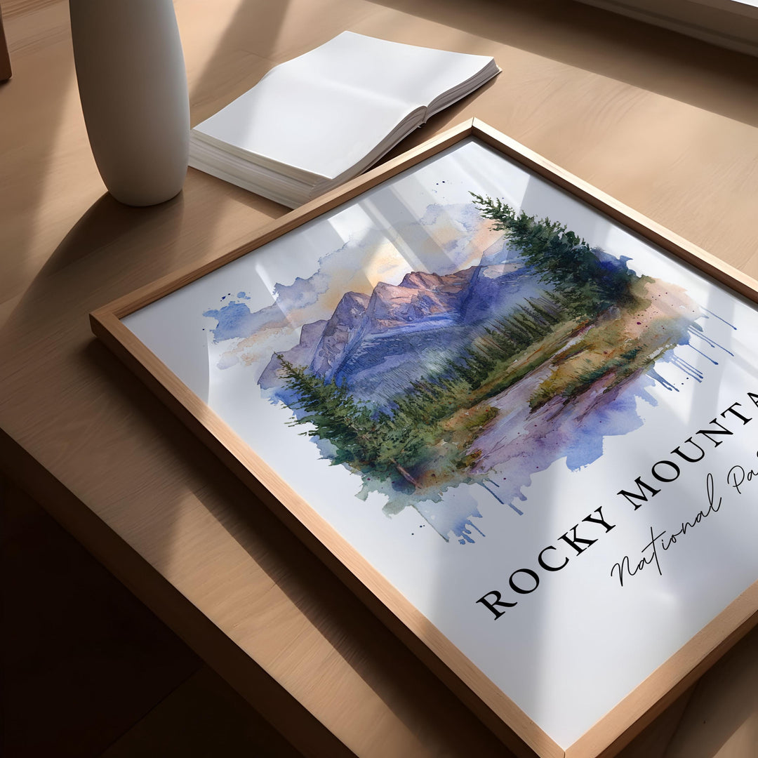 Rocky Mountains Art, Rocky Mountain Park Print, Rocky Mountain Watercolor, The Rockies Gift,