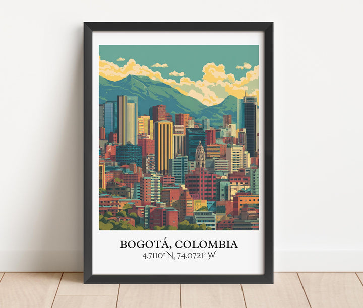 Bogotá Art, Bogotá Retro Travel Art, Bogotá Colombia Home Decor, Colombia Gift, Colombia Travel Art, Travel Prints, Housewarming Gift