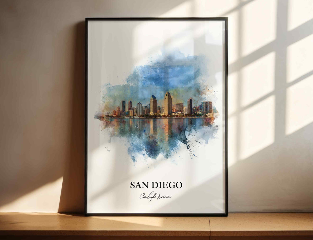 San Diego, California – Watercolor Art Print