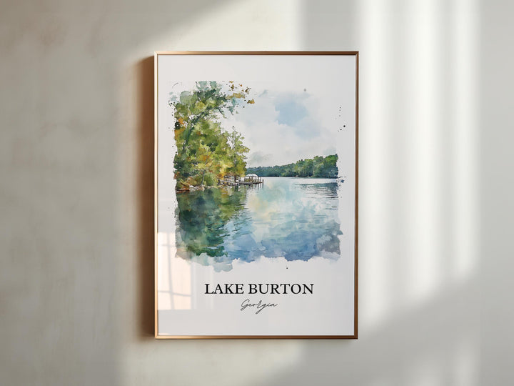 Lake Burton Wall Art, Rabun County Print, Georgia Watercolor Art, Lake Burton Gift, Travel Print, Travel Poster, Housewarming Gift