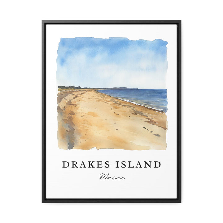 Drakes Island ME Art, Drakes Island Beach Print, Drakes Island Watercolor, Wells ME Gift, Travel Poster, Housewarming Gift