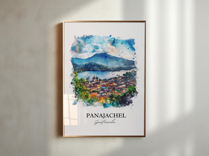 Panajachel Wall Art, Guatemala Print, Guatemala Watercolor Art, Panajachel Gift, Travel Print, Travel Poster, Housewarming Gift
