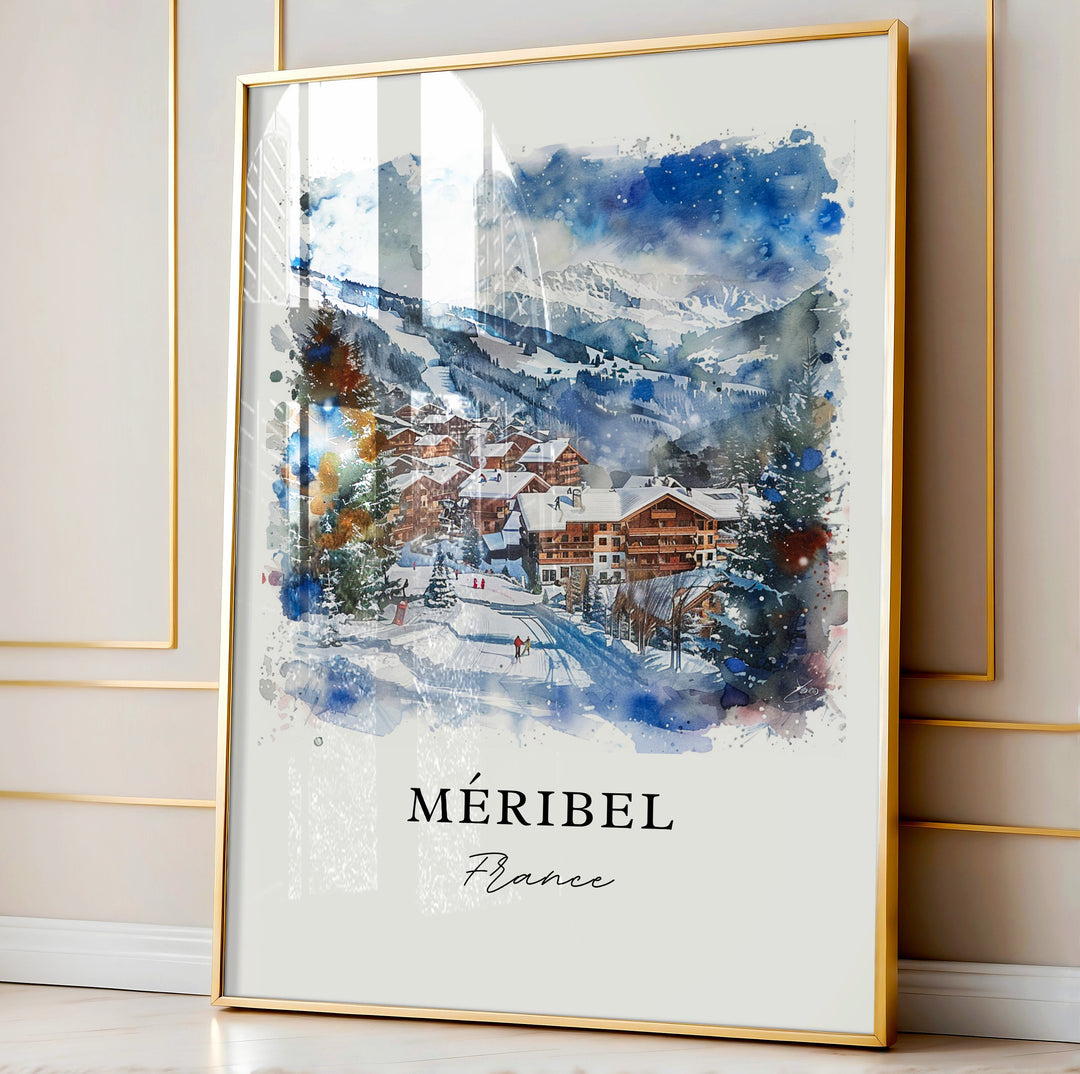 Meribel France Wall Art, Meribel France Print, Tarentaise Valley, Meribel French Alps Gift,