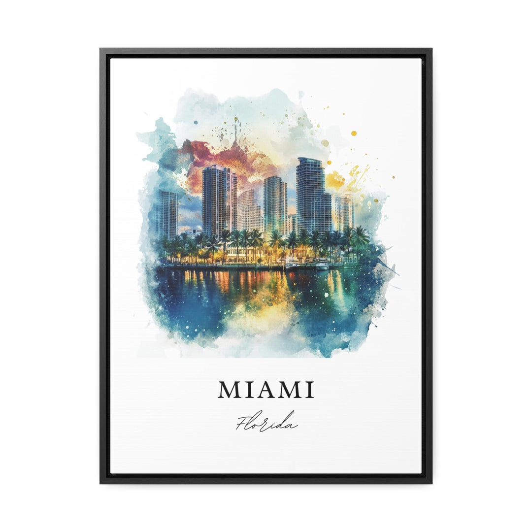 Miami FL Wall Art, Miami Print, Miami Watercolor Art, Miami Florida Art Gift, Miami