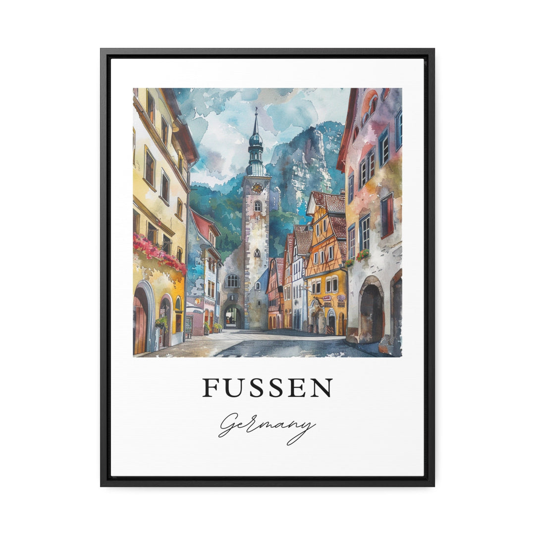 Fussen Germany Art, Ostallgäu Print, Fussen Watercolor Art, Fussen Germany Gift,