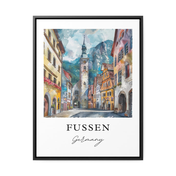 Fussen Germany Art, Ostallgäu Print, Fussen Watercolor Art, Fussen Germany Gift,