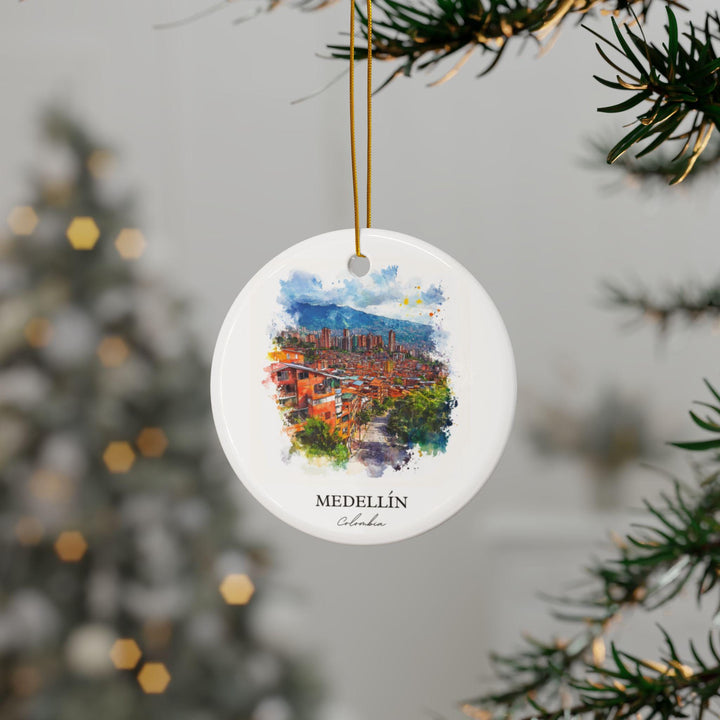 Medellin Colombia Ornament: Unique Medellin Souvenir, Medellin Xmas Decor, and Authentic Colombia South America Gift