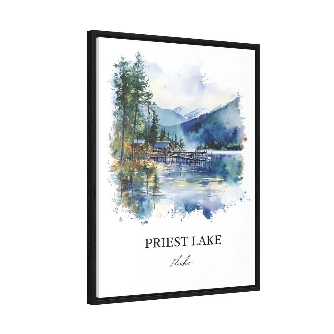 Priest Lake ID Wall Art, Priest River Idaho Print, Idaho Watercolor Art, Priest Lake Gift, Travel Print, Travel Poster, Housewarming Gift