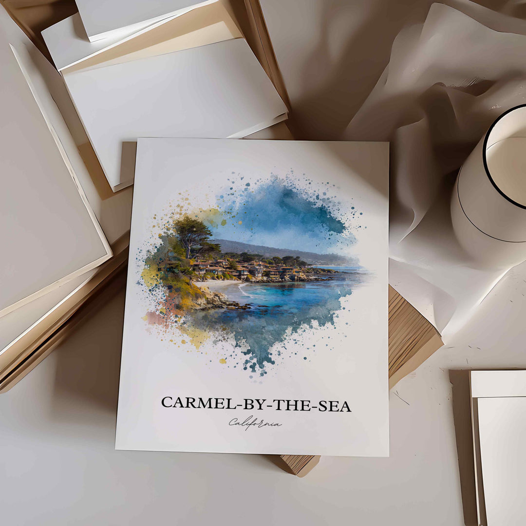 Carmel-by-the-Sea, CA – Watercolor Art Print