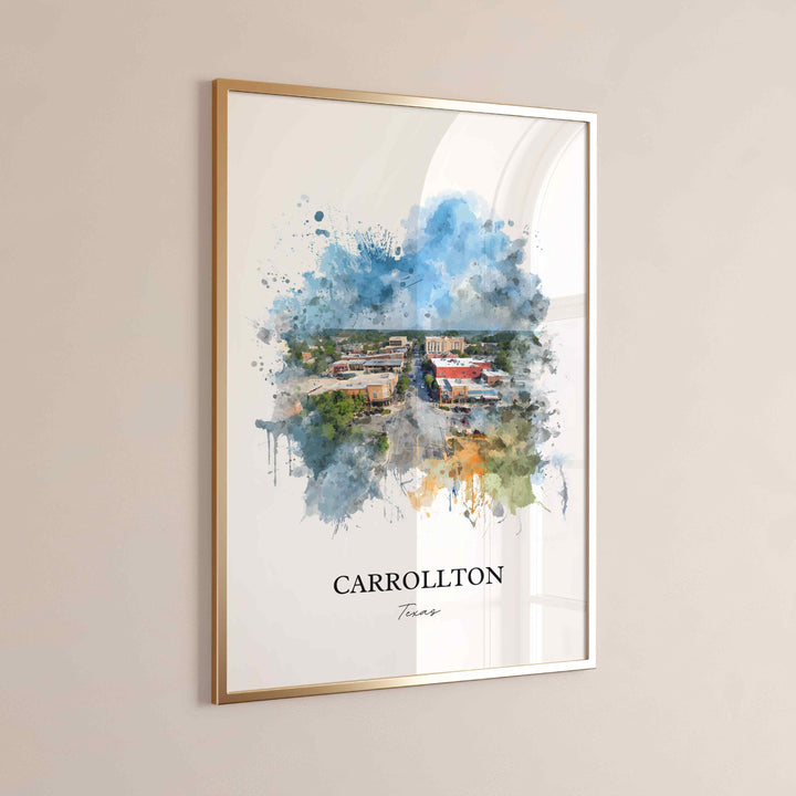 Carrollton, Texas – Watercolor Art Print