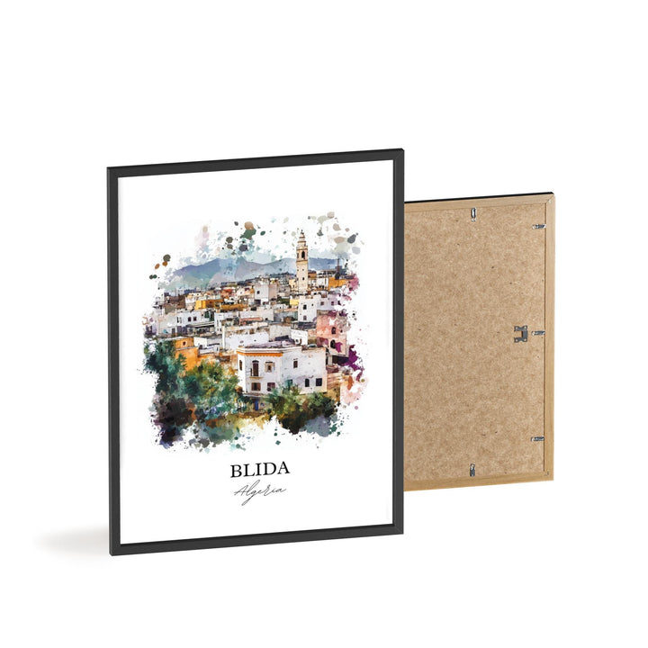 Blida Algeria Wall Art, Algiers Print, Algeria Watercolor Art, Blida Algeria Gift, Travel Print, Travel Poster, Housewarming Gift