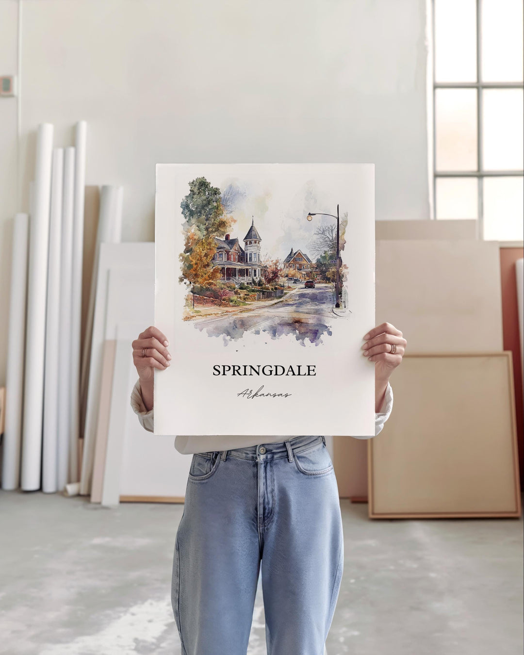 Springdale AR Wall Art - Arkansas Print