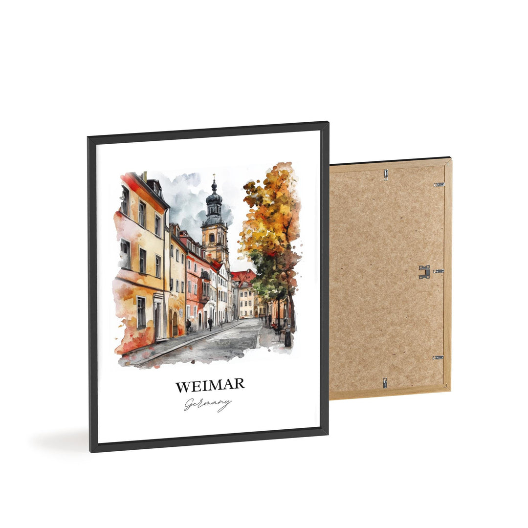 Weimar Germany Wall Art, Weimar Print, Germany Watercolor Art, Thuringia Gift, Travel Print, Travel Poster, Housewarming Gift