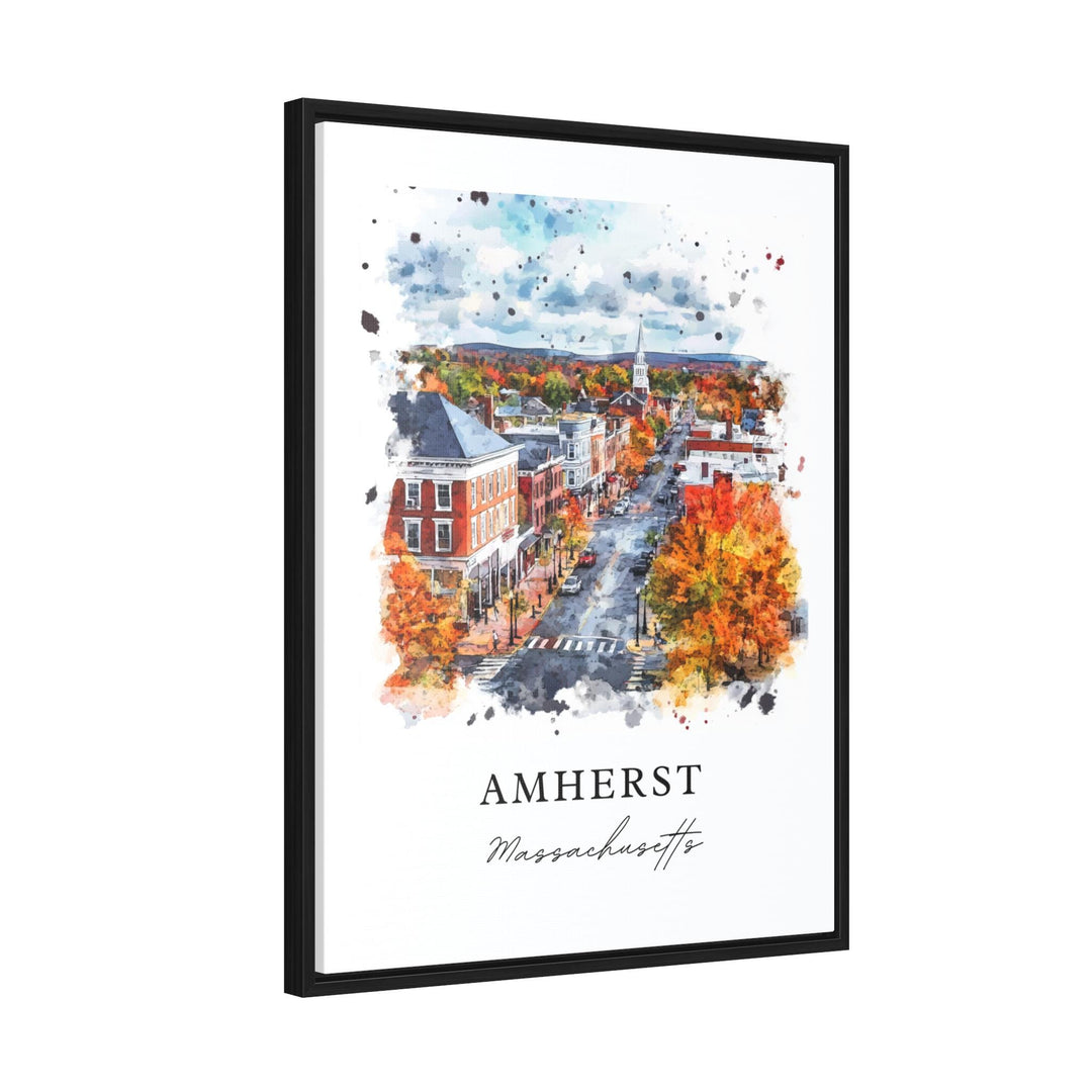 Amherst MA Wall Art, Amherst Print, Amherst Watercolor Art, Amherst Massachusetts Gift, Travel Poster, Housewarming Gift