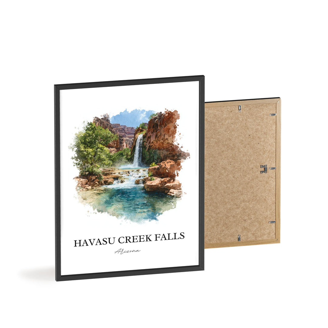 Havasu Creek Falls Wall Art, Grand Canyon Print, Arizona Artwork, Havasu Falls Gift, Travel Print, Travel Poster, Housewarming Gift
