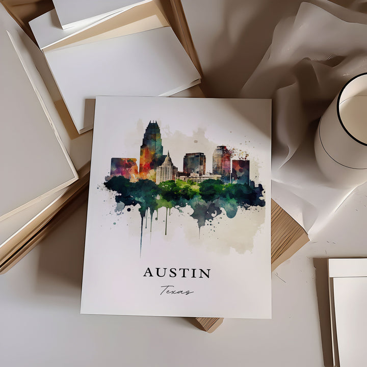 Austin TX wall art - Texas, Austin poster, Wedding gift, Birthday present, Custom Text, Personalized Gift