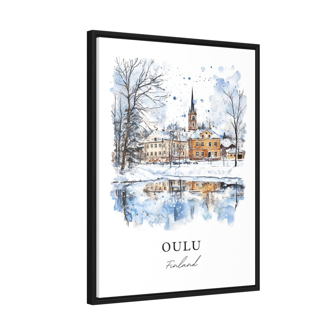 Oulu Finland Wall Art, Oulu Print, Central Finland Watercolor Art, Oulujoki River Gift,