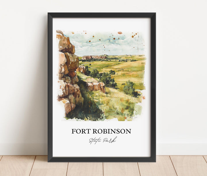 Fort Robinson State Park, Nebraska, USA – Watercolor Art Print