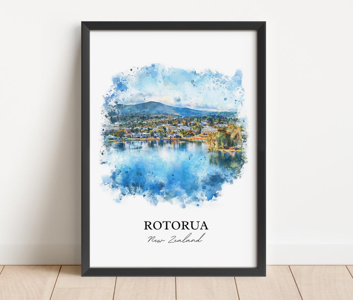 Rotorua, New Zealand – Watercolor Art Print