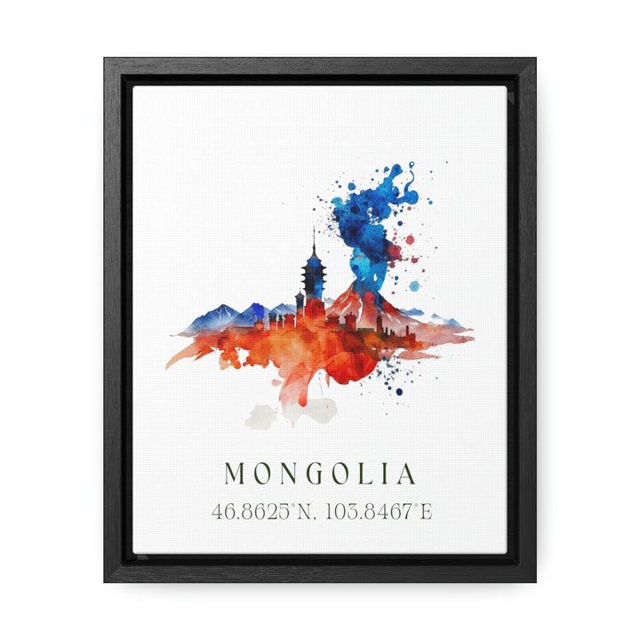 Mongolia traditional travel art - Mongola, Mongolia poster, Wedding gift, Birthday present, Custom Text, Personalised Gift