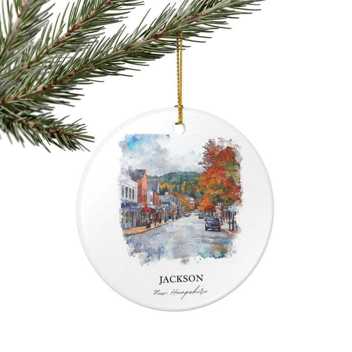 Jackson NH Ornament: Unique Jackson New Hampshire Souvenir, Jackson Xmas Decor, and Authentic Jackson New Hampshire Gift
