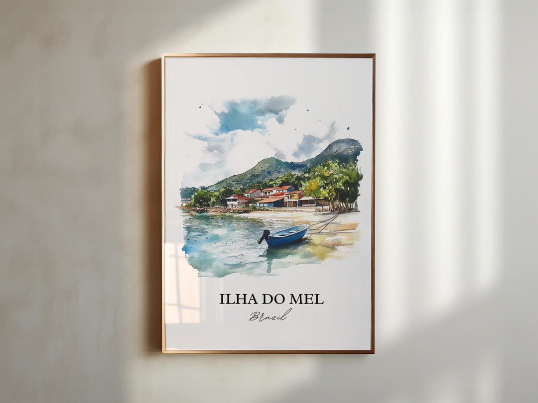 Ilha Do Mel Wall Art, Paraná Print, Brazil Watercolor Art, Ilha Do Mel Gift, Travel Print, Travel Poster, Housewarming Gift