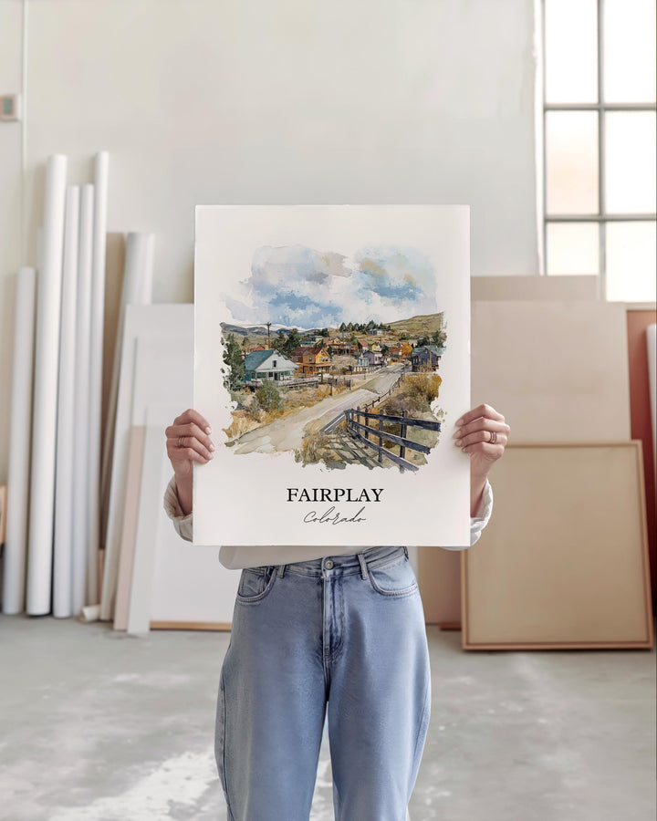 Fairplay, Colorado, USA – Watercolor Art Print