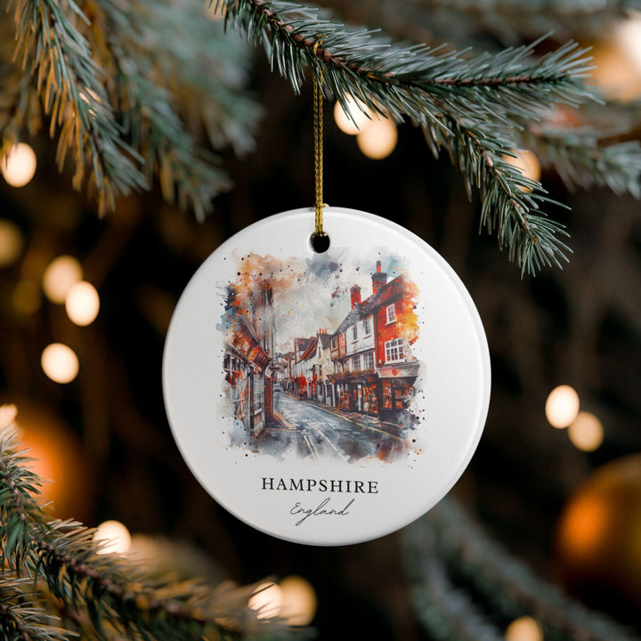 Hampshire England Ornament: Unique Hampshire England Souvenir, England Xmas Decor, and Authentic Hampshire England Gift