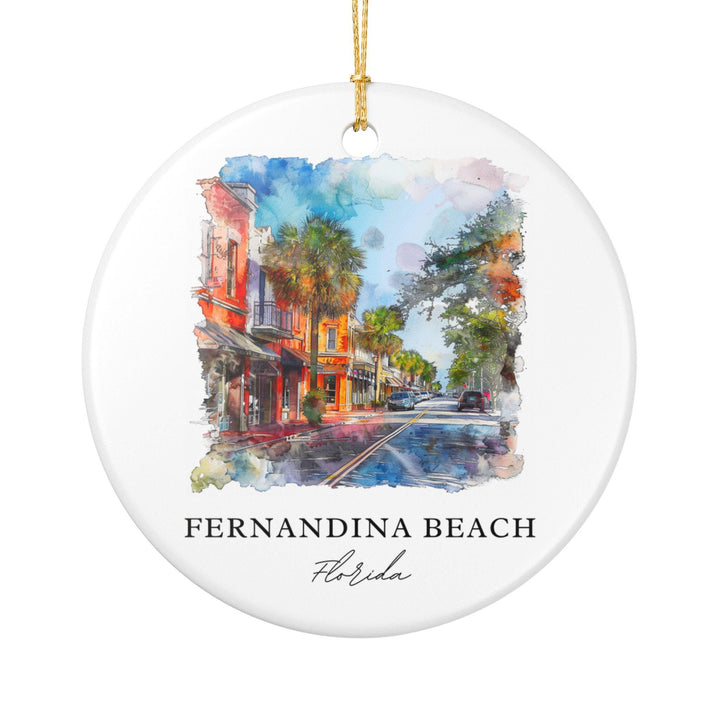 Fernandina Beach Ornament: Unique Fernandina Beach Souvenir, Florida Xmas Decor, and Authentic Fernandina Beach Gift