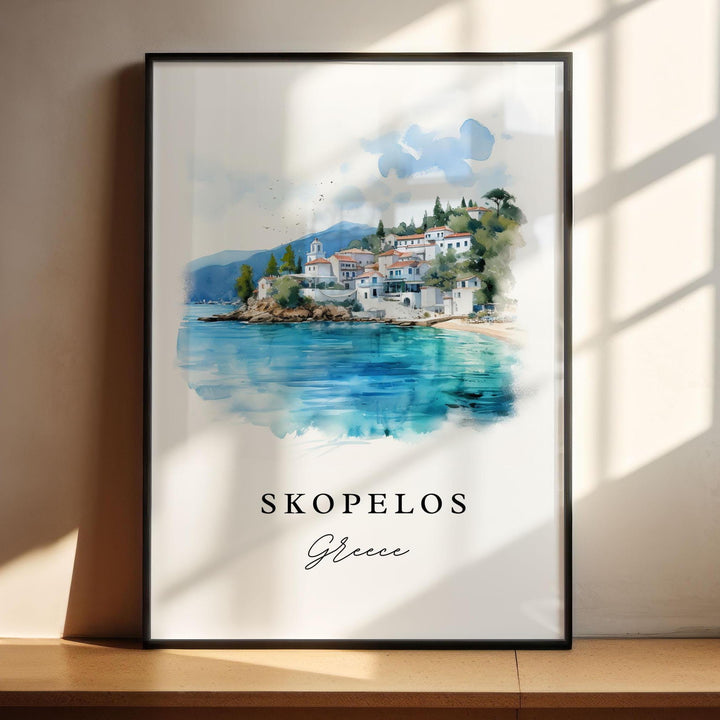 Skopelos Greece wall art - Greece, Skopelos poster print, Skopelos Wedding gift, Birthday present, Custom Text, Perfect Gift