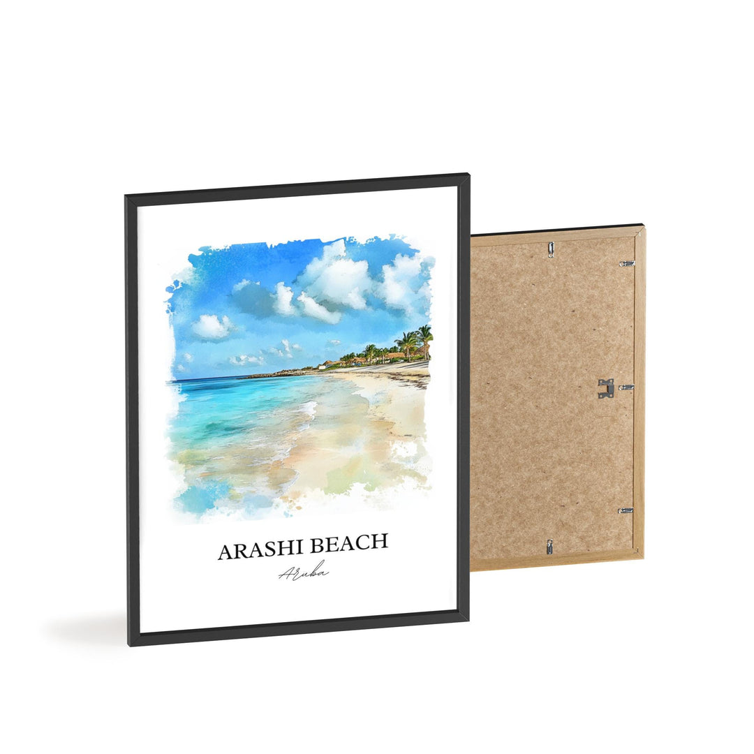 Arashi Beach Wall Art, Noord Aruba Print, Aruba Watercolor Art, Arashi Beach Gift, Travel Print, Travel Poster, Housewarming Gift