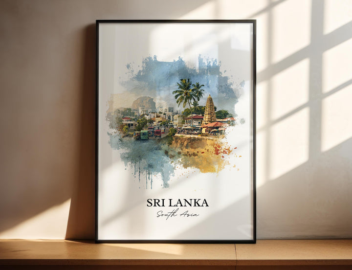 Sri Lanka Wall Art, Sri Lanka Print, Sri Lanka Watercolor Art, Sri Lanka Gift, Travel Print, Travel Poster, Housewarming Gift
