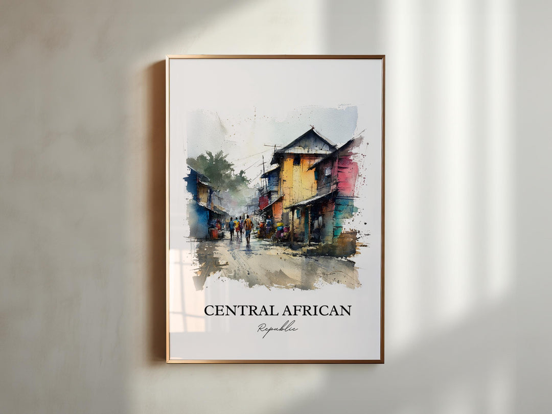 Central African Republic Wall Art, CAR Print, Africa Artwork, Central African Republic Gift, Travel Print, Travel Poster, Housewarming Gift