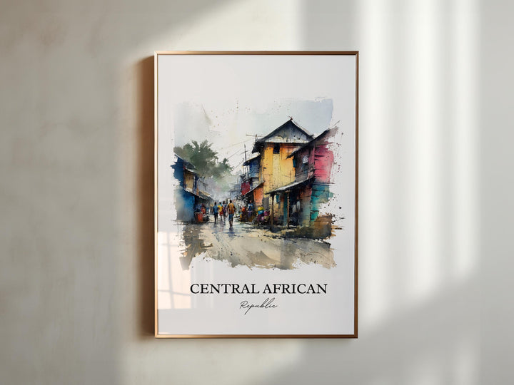 Central African Republic Wall Art, CAR Print, Africa Artwork, Central African Republic Gift, Travel Print, Travel Poster, Housewarming Gift