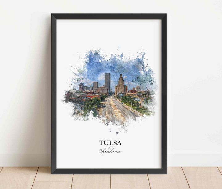 Tulsa, Oklahoma – Watercolor Art Print