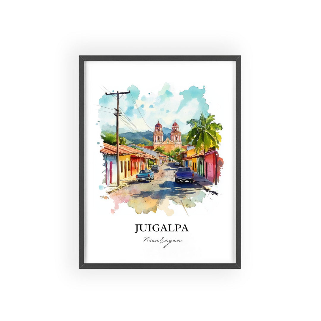 Juigalpa Wall Art, Nicaragua Print, Nicaragua Watercolor Art, Juigalpa Gift, Travel Print, Travel Poster, Housewarming Gift