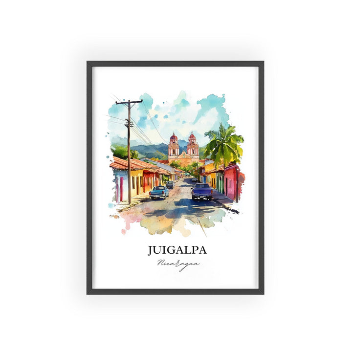 Juigalpa Wall Art, Nicaragua Print, Nicaragua Watercolor Art, Juigalpa Gift, Travel Print, Travel Poster, Housewarming Gift
